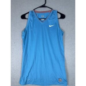 Nike Pro Dri-Fit Shirt Womens Medium Blue Sleeveless Athletic Training Tank Top‎